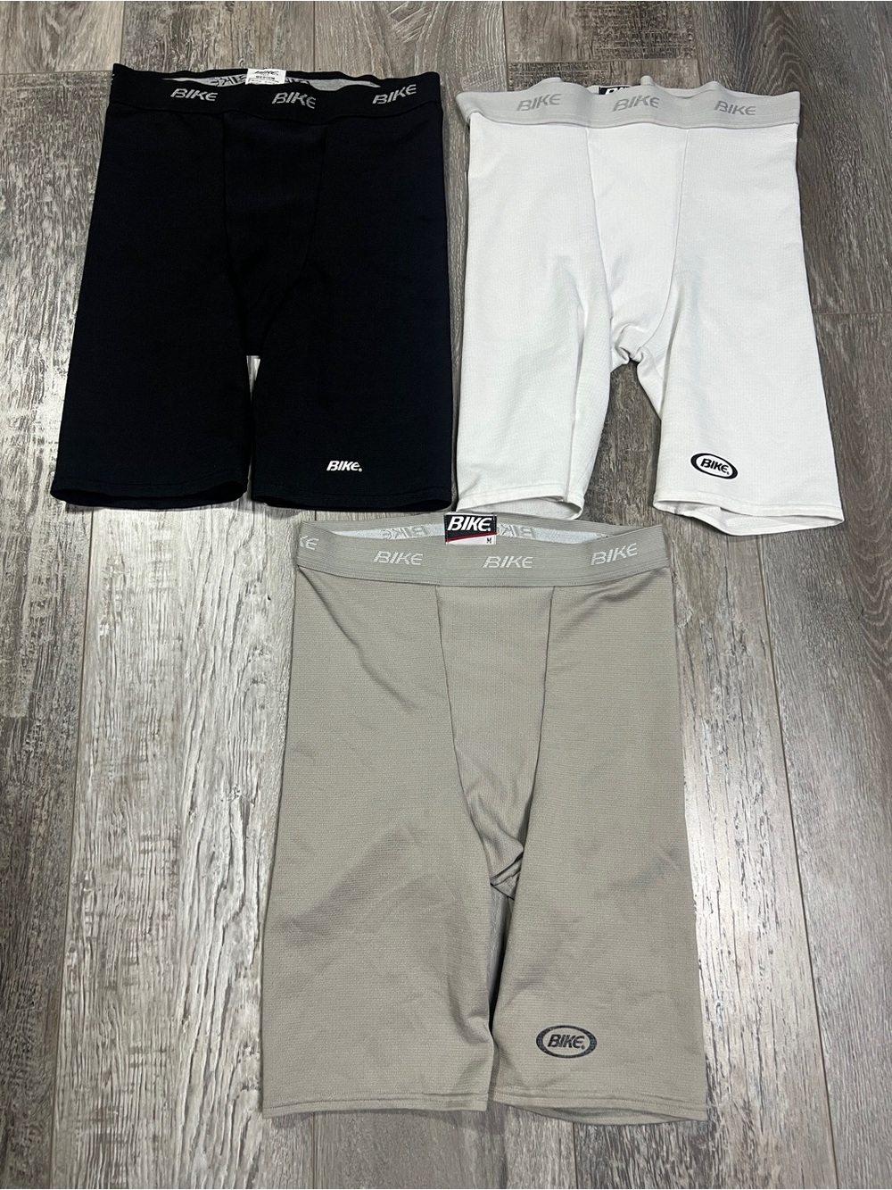 BIKE ATHLETIC COMPRESSION SHORTS BUNDLE GREY,WHITE,BLACK